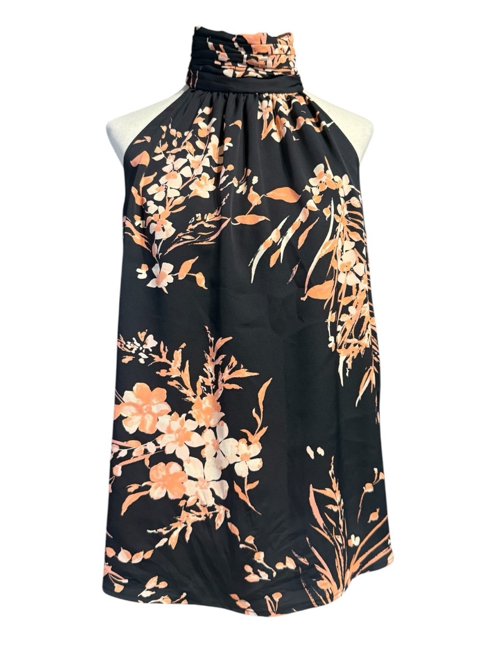 Joie sleek floral Black and Peach Blouse